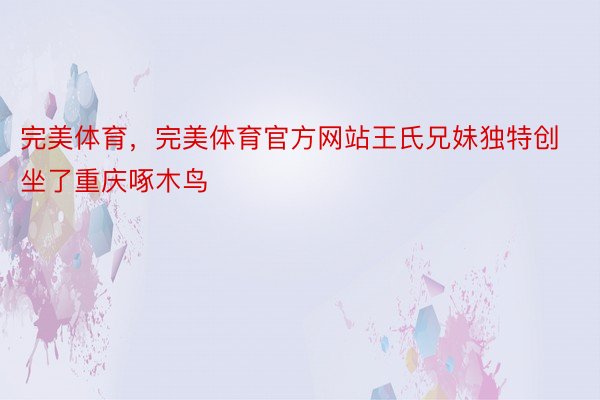 完美体育，完美体育官方网站王氏兄妹独特创坐了重庆啄木鸟